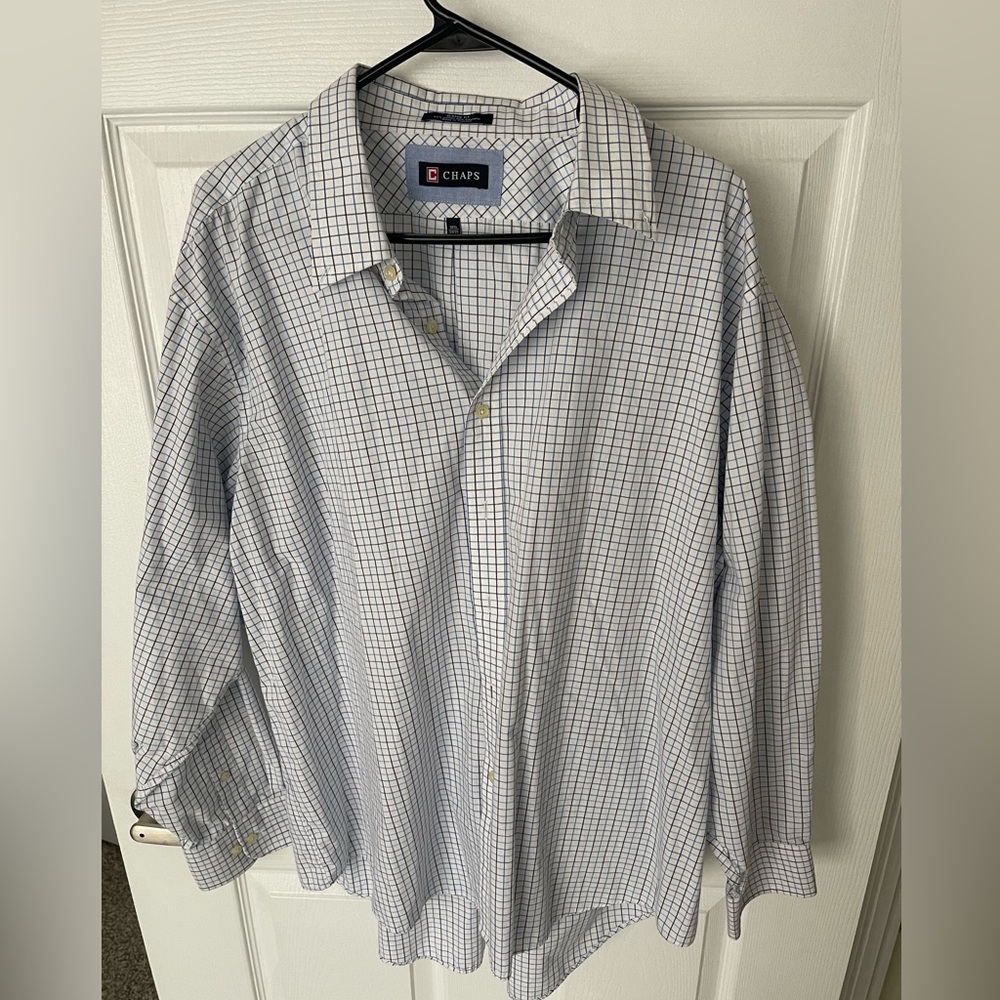 Blue Checkerboard Chaps Button Up - image 1